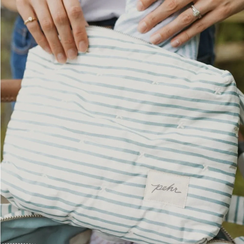 Pehr On The Go Pouch in Stripes Away Deep Sea - Picture 2 of 4